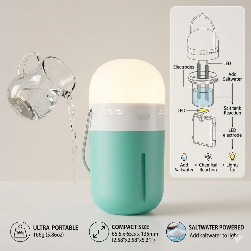 Taşınabilir Saline Lambası Kom - Power Outage Light incelemesi ve fiyatı